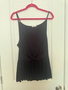 Maurices Black Cross-Front Pleated Camisole